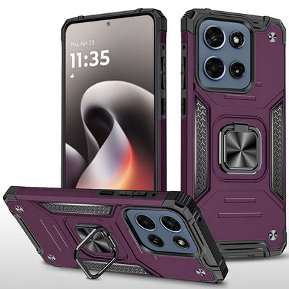 Phone Case for Moto G Stylus 5G 2026, Moto G Stylus 5G 2025 Magnetic Car Mount Hybrid Ring Stand Shockproof Rugged Grip Armor Heavy Duty Protective TPU Durable Cover Purple