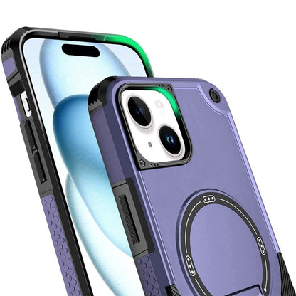 Phone Case for Apple iPhone 15 Magnetic Kickstand Rugged Shockproof Armor Grip Anti Slip Heavy Duty Protective Matte Stand Hybrid Cover Purple