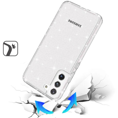 For Apple iPhone 17E /16E Transparent Glitter Shiny Sparkle Bling TPU Rubber Hard Back Hybrid Frame Shockproof Case Cover