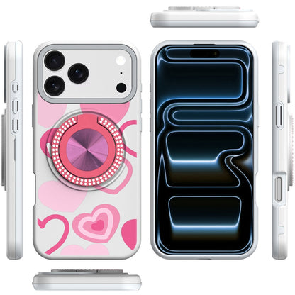 For Apple iPhone 17 AIR Pattern Design Hybrid with Invisible Ring Stand & Magnetic Back, Shockproof Protective Grip Case Cover