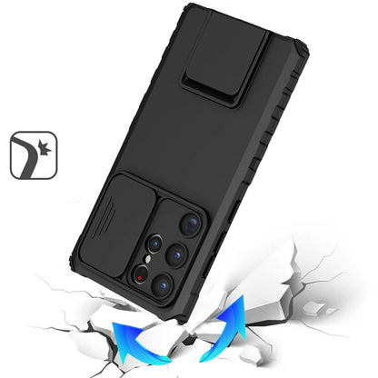 For Samsung Galaxy S25 /S24 Hybrid Hard PC & TPU Rubber Shockproof with Kickstand & Covered Camera Protection Case Cover