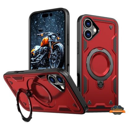 For Apple iPhone 16 Pro Max (6.9") Ring Holder Case, Military-Grade Shockproof Protective Cover with Magnetic Kickstand [Compatible with Magsafe] Case Cover