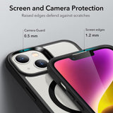 For Apple iPhone 15 Pro Max (6.7") Magnetic Compatible with Magsafe Wireless Charger TPU Hybrid Slim Transparent Black Phone Case Cover