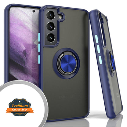 For Samsung Galaxy S25+ S25 Plus /S24+ Ring Holder Case Hybrid Kickstand, Matte Frosted TPU Hard Frame Shock-Absorption Case Cover