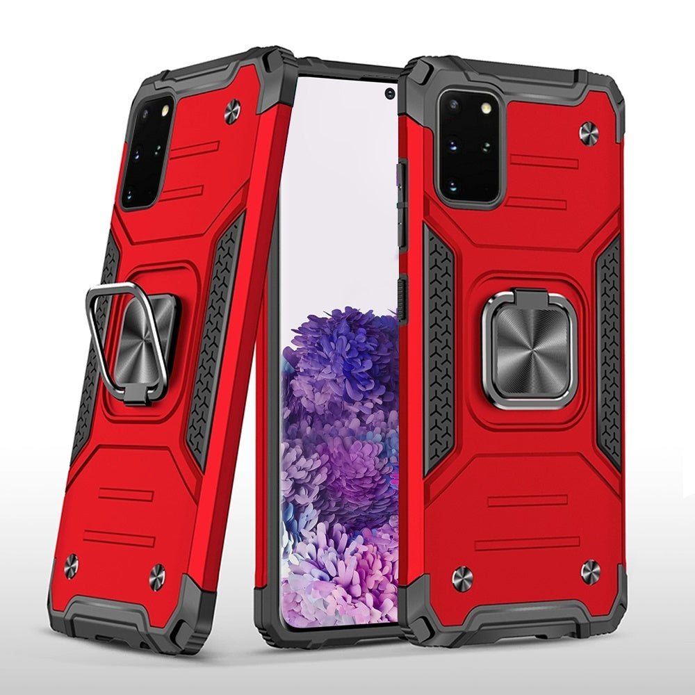 For Samsung Galaxy S20+ / S20 Plus Armor Hybrid Magnetic Stand with Ring Holder Kickstand Shockproof Heavy-Duty Durable Rugged TPU Dual Layer Case Cover