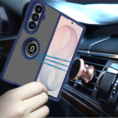 Phone Case for Samsung Galaxy Z Fold 8 Ultra Hybrid Magnetic Ring Stand TPU Hard Silicone Reinforced Bumper Shock Absorbing Matte Design Cover