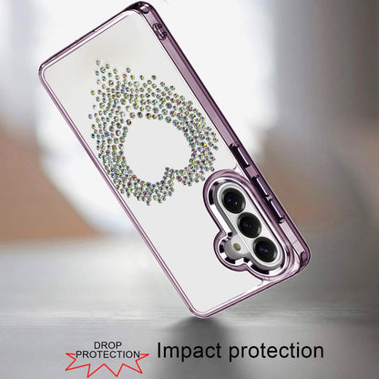 Phone Case for Samsung Galaxy S26 FE /S26 Fan Edition Angel Hearts Bling Shimmer Colorful Glitter Chrome Edge Shockproof Stylish Hybrid Design Cover