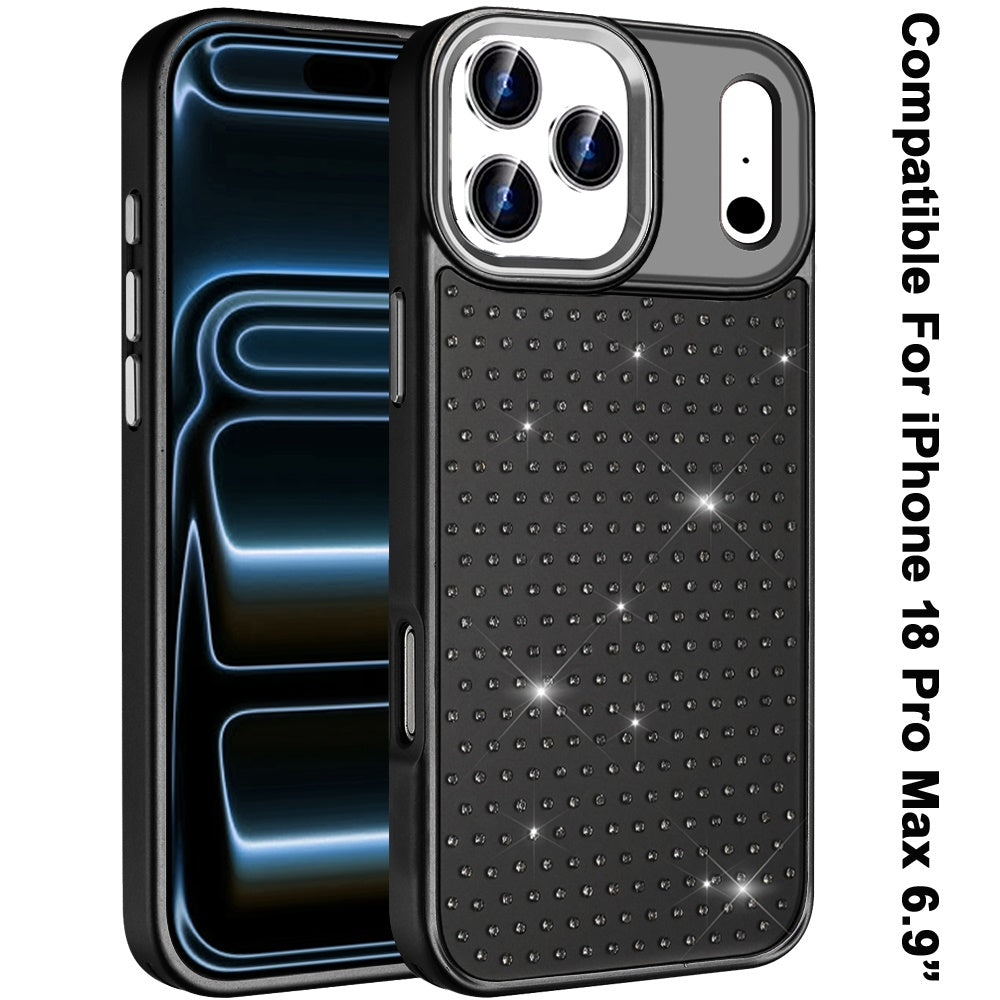 Phone Case for Apple iPhone 18 Pro Max Luxury Diamond Bling Sparkle Chrome Metallic Edge Shockproof Durable Protective Stylish Premium Hybrid Design Cover