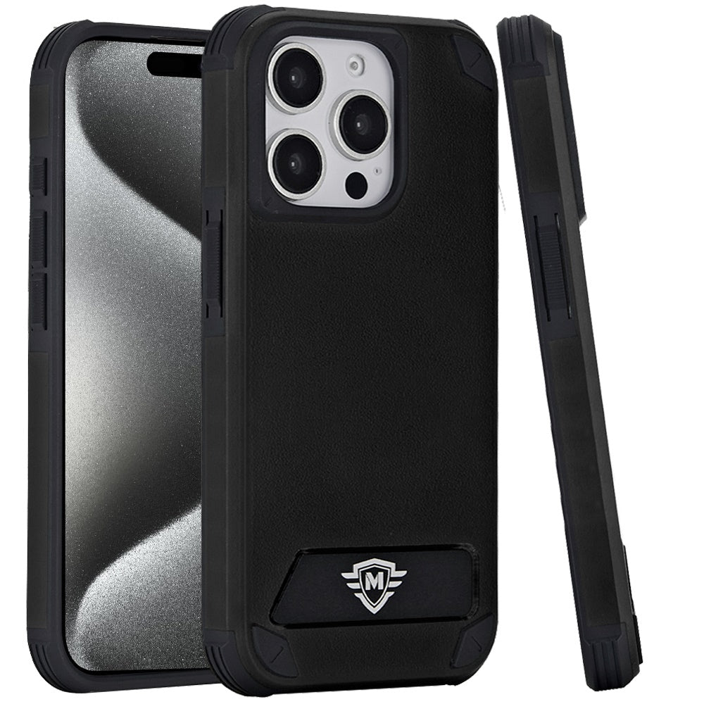 For Apple iPhone 15 Pro Max (6.7") Heavy Duty Dual-Layer Rugged Protection, Shockproof Kickstand Magnetic Compatible with MagSafe Case Cover