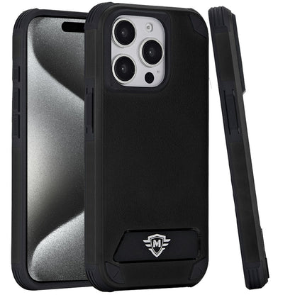 For Apple iPhone 16 (6.1") Heavy Duty Dual-Layer Rugged Protection, Shockproof Kickstand Tough Magnetic Compatible with MagSafe Case Cover