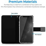 For Apple iPhone 15 Pro (6.1") Premium Fabric Wallet Case 6 Credit Card Slots ID Cash Storage Carrying Pouch Folio Flip  Phone Case Cover
