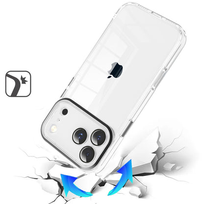 Transparent Clear Hybrid Metal Button Camera Guard Shockproof Gummy TPU Slim Protective Grip
