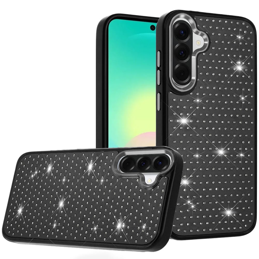 Phone Case for Samsung Galaxy A27 Luxury Diamond Bling Sparkle Chrome Metallic Edge Shockproof Durable Protective Stylish Premium Hybrid Design Cover