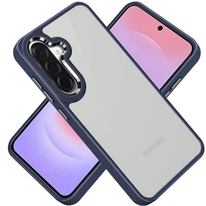 Phone Case for Samsung Galaxy A37 Transparent Thick Acrylic Hybrid Metal Buttons Shockproof Rubber TPU Slim Durable Grip Protective Cover