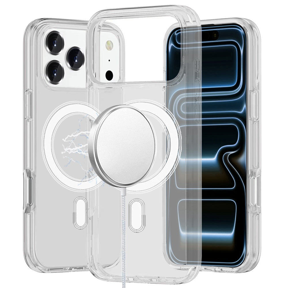 Phone Case for Apple iPhone 18 Pro Magnetic Transparent Thick 3mm Shockproof Hybrid TPU Durable Camera Protection Anti-Slip Clear Armor Cover