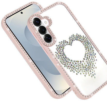 For Samsung Galaxy S26+ / S26 Plus Angel Hearts Glitter Shimmer Diamond Edge Hybrid Drop Protection Shockproof Design Compatible Case Cover