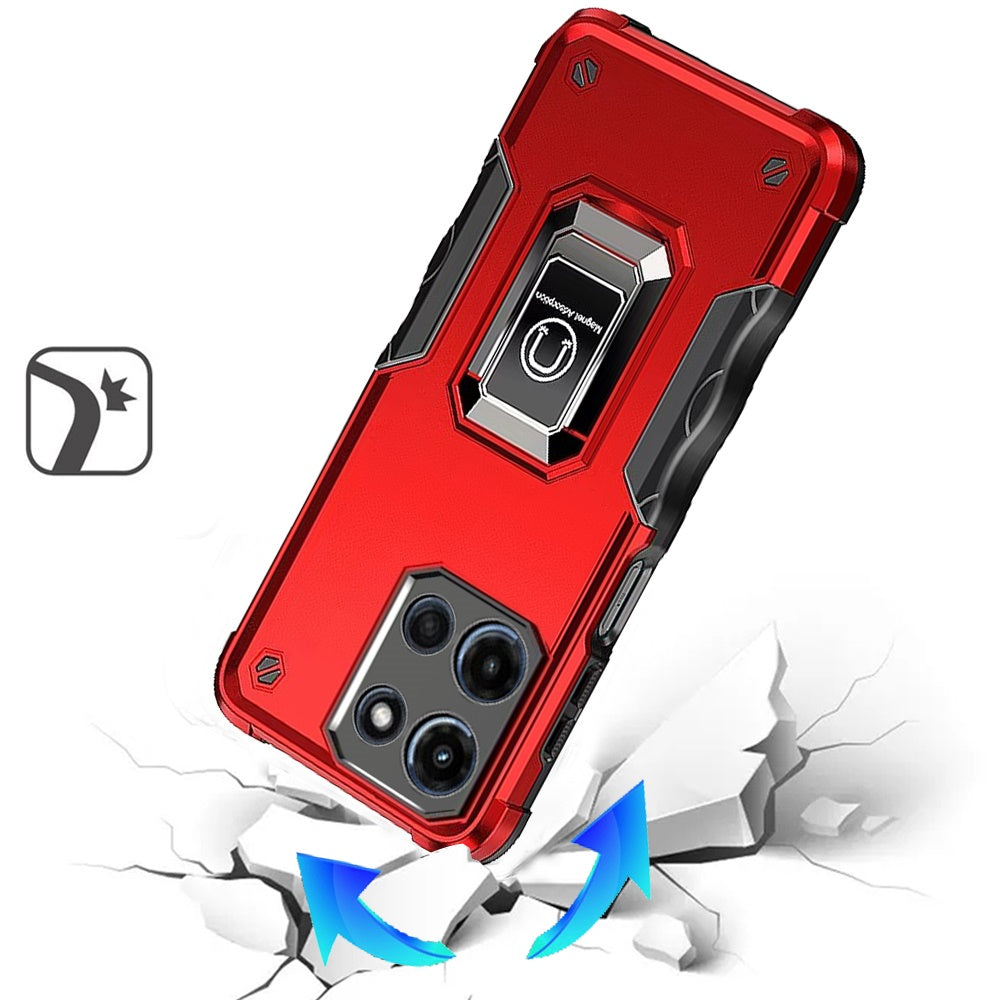 For Motorola Moto G 5G 2025 Hybrid Stand Magnetic Ring Holder Kickstand Heavy Duty Rugged Drop Silicone & Hard PC Shockproof Case Cover