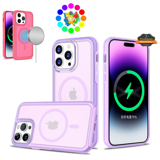 For Apple iPhone 17 (6.3") Slim & Durable Compatible with MagSafe Hybrid Shockproof Glossy Oil Protective Dual Layer TPU + PC Case Cover
