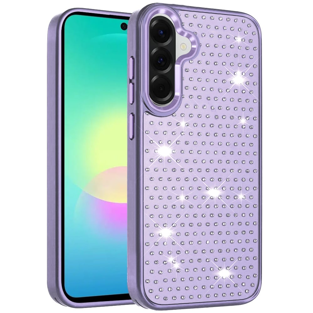 Phone Case for Samsung Galaxy A27 Luxury Diamond Bling Sparkle Chrome Metallic Edge Shockproof Durable Protective Stylish Premium Hybrid Design Cover