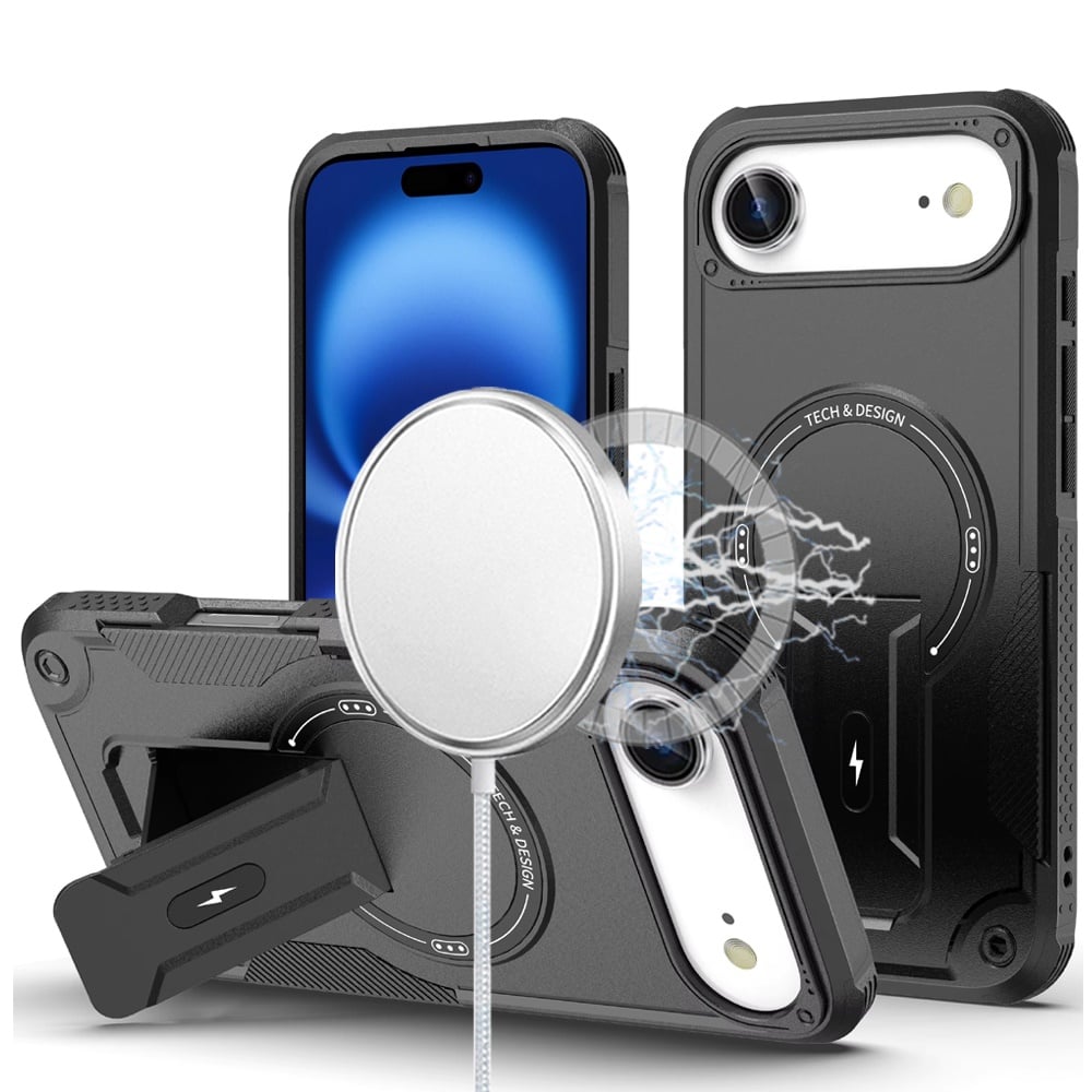 For Apple iPhone 17 Air (6.6") Magnetic Invisible Kickstand Holder with Magsafe, Slim Fit Shockproof Hybrid Military Grade Heavy Duty Case Cover