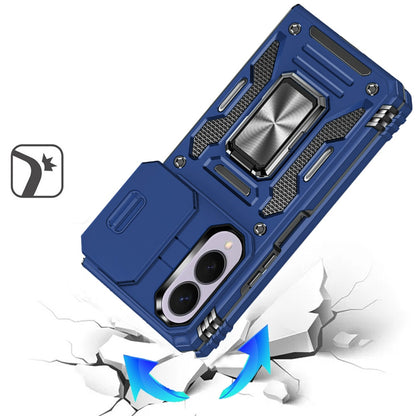 Phone Case for Samsung Galaxy Z Fold 8 Tough Metal Ring Shockproof Sliding Camera Window Hybrid Armor Rugged Anti Slip Heavy Duty Grip Cover