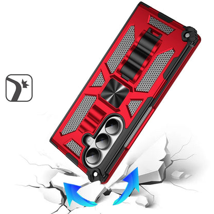For Samsung Galaxy Z Fold 7 Hybrid Shockproof [Military Grade] Rugged Protective with Magnetic Car Mount & Invisible Stand Case Cover