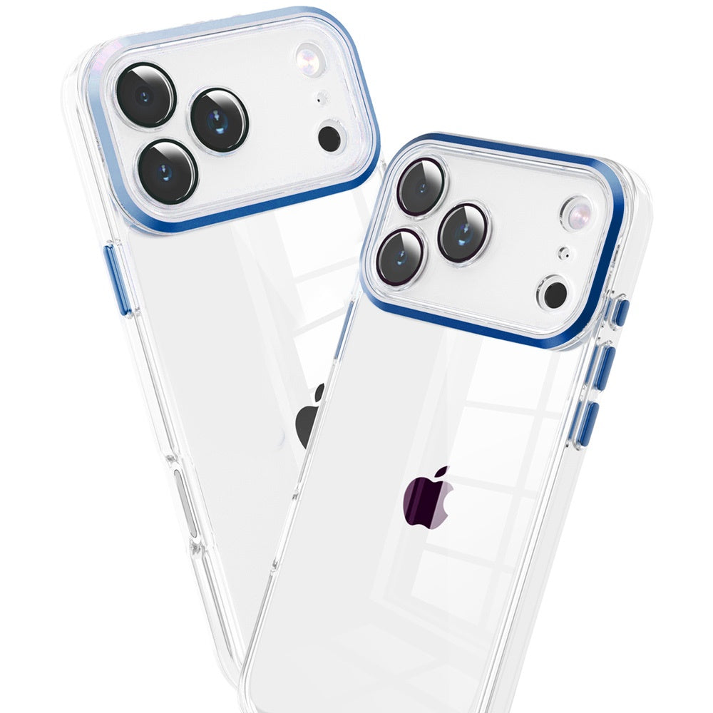 Transparent Clear Hybrid Metal Button Camera Guard Shockproof Gummy TPU Slim Protective Grip
