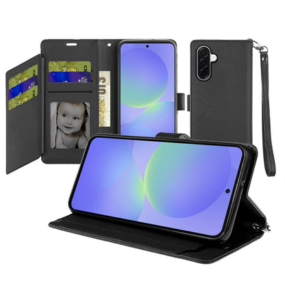 For Samsung Galaxy A37 Wallet Cases PU Leather with Credit Card /ID /Cash Holder Slot Dual Flip Book Pouch, Stand and Strap Case Cover