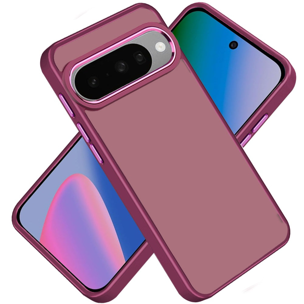 Phone Case for Google Pixel 11 /11 Pro Polished Acrylic Hybrid TPU Slim Shockproof Metal Button Thick Durable Grip Camera Protection Anti-Scratch Cover