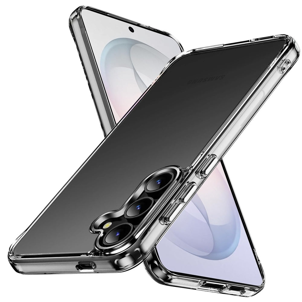 Phone Case for Samsung Galaxy S26 FE /S26 Fan Edition Crystal Transparent Thick 2.0mm Shockproof Chrome Button Durable Grip Camera Protection Hybrid Design Cover Clear