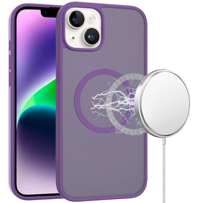 For iPhone 14/13 (6.1") MagSafe Compatible Case Hybrid Soft TPU Bumper Hard Translucent Matte Back Slim Shockproof Case Cover Cosmic Orange