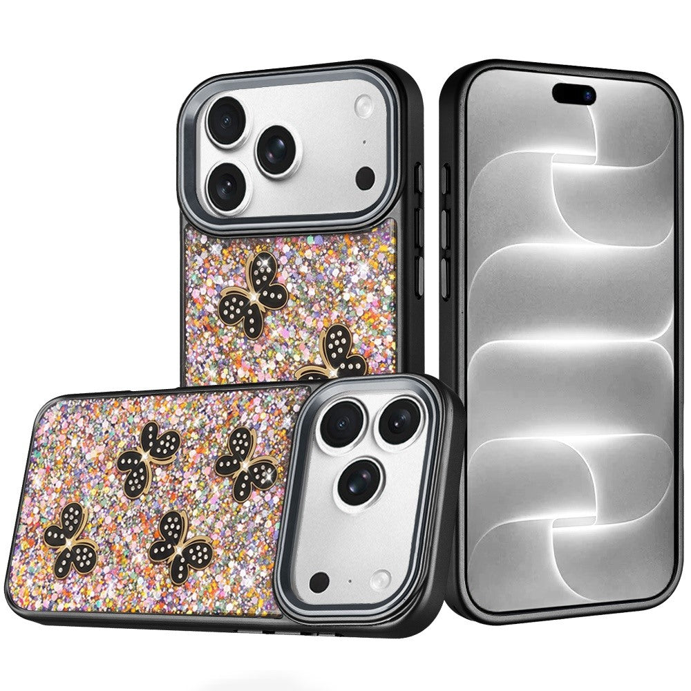 Cute Butterfly Diamond Glitter Metallic Hybrid Shockproof Shimmer Grip Stylish Protective Luxury Designer
