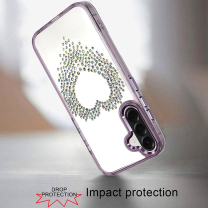 Phone Case for Samsung Galaxy A27 Angel Hearts Bling Shimmer Colorful Glitter Chrome Edge Shockproof Stylish Hybrid Design Cover