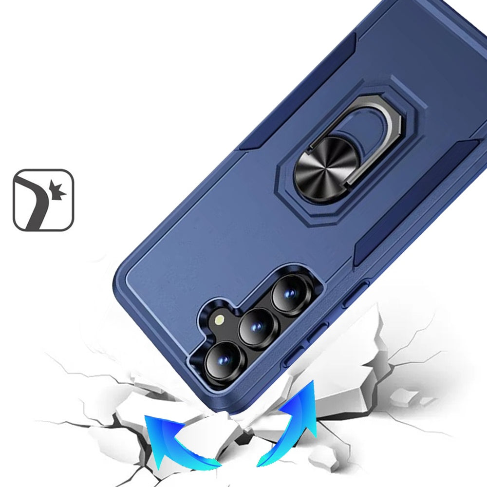 Phone Case for Samsung Galaxy A27 Tough Hybrid Ring Stand Shockproof Rugged Grip Impact Resistant Hybrid Kickstand Heavy Duty Durable Cover