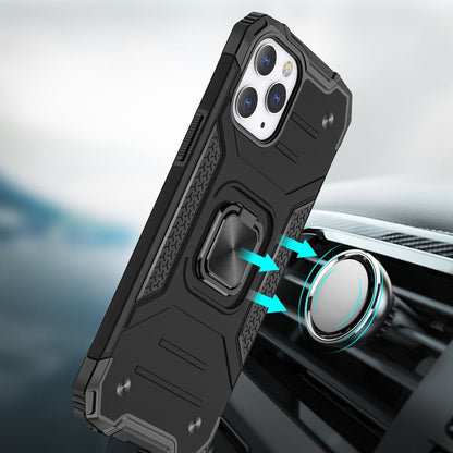 Phone Case for Apple iPhone 11 Pro Max Magnetic Car Mount Hybrid Ring Stand Shockproof Rugged Grip Armor Heavy Duty Protective TPU Durable Defender Cover Black