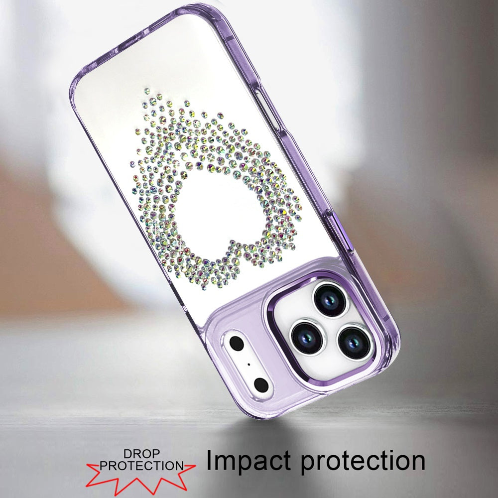 Phone Case for Apple iPhone 18 Pro Max Angel Hearts Bling Shimmer Colorful Glitter Chrome Edge Shockproof Stylish Hybrid Design Cover