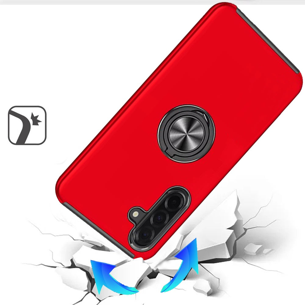 For Samsung Galaxy A37 Hybrid 360 Degree Rotatable Metal Invisible Ring Stand Holder Slim Fit Magnetic Car Mount Shockproof Case Cover