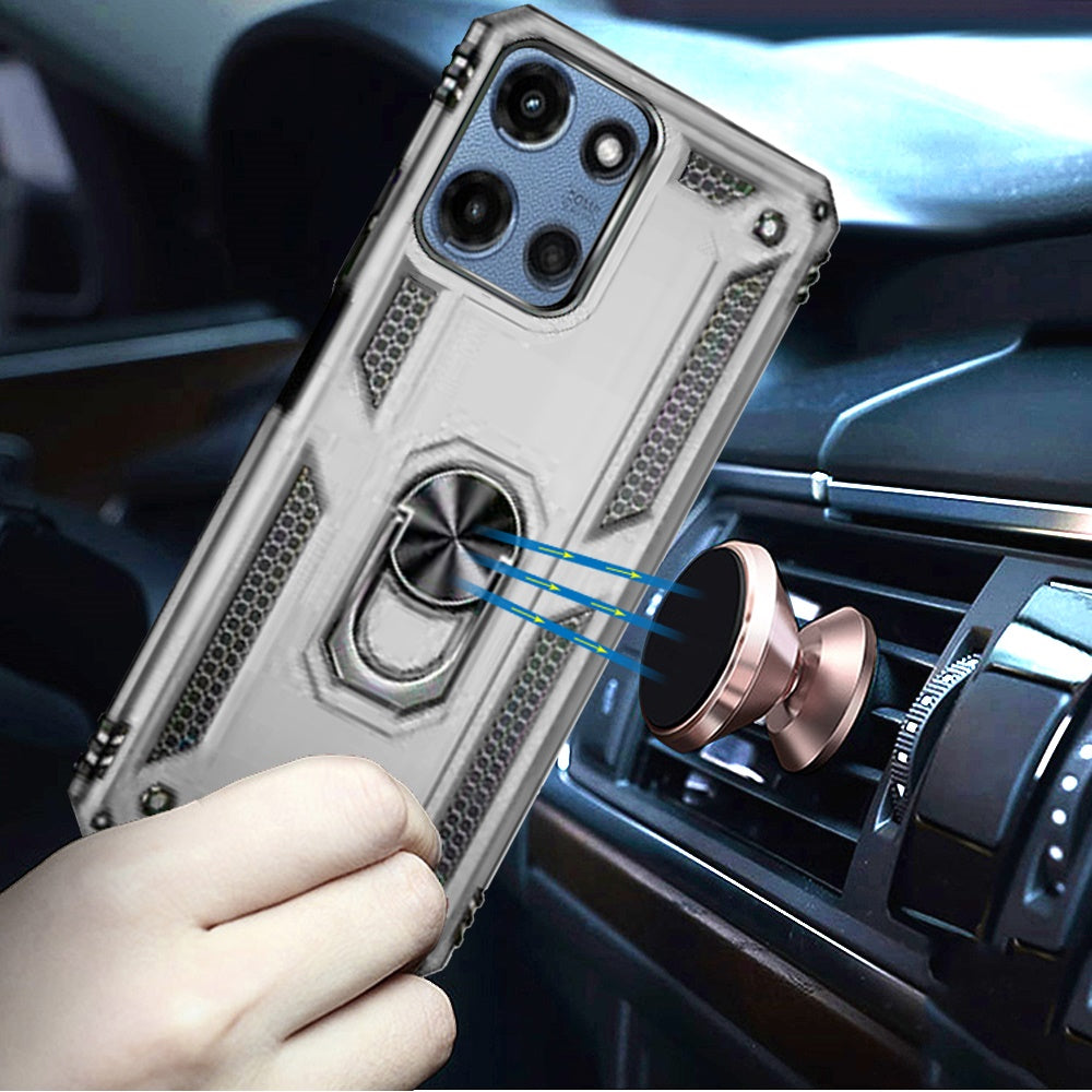 For Motorola Moto G Play 5G 2026 Hybrid Shockproof Durable 360 Degree Rotatable Ring Stand Holder Kickstand Fit Magnetic Car Mount Case Cover