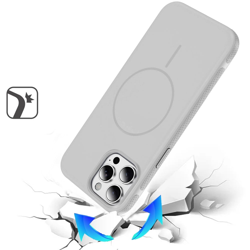 For Apple iPhone 15 Pro Max Super Magnetic Premium Edged Core Matte Thick Hybrid Drop Protection Shockproof Design Case Cover Clear
