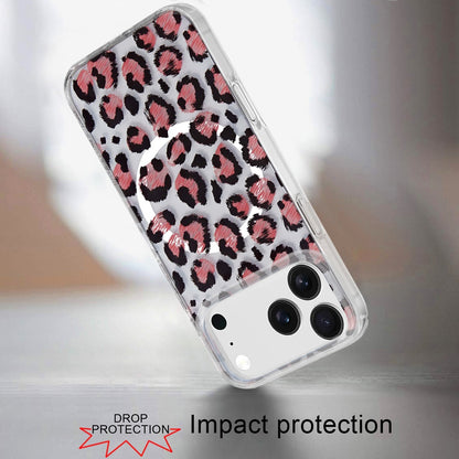 For Apple iPhone 17 AIR Stylish Pattern Fashion IMD Printed Design TPU Double Layer Slim Shockproof with Magnetic Back Case Cover Beauty Leopard