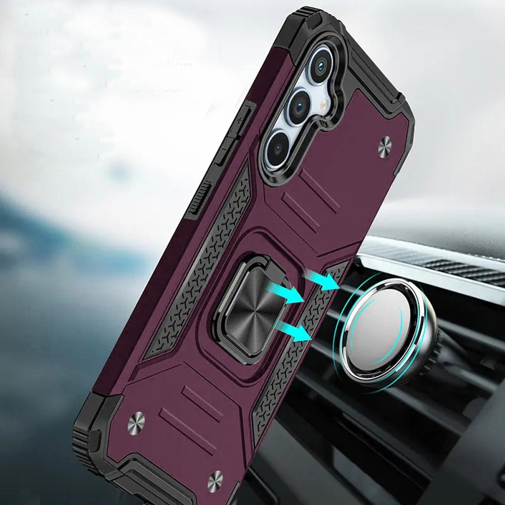 Phone Case for Samsung Galaxy S26+ / S26 Plus Magnetic Car Mount Hybrid Ring Stand Shockproof Rugged Grip Armor Heavy Duty Protective TPU Durable Cover Purple