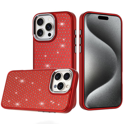 For Apple iPhone 17 Pro Max Bling Diamond Metallic, Full Sparkle Chrome Edged Hybrid Protective Shockproof Case Cover