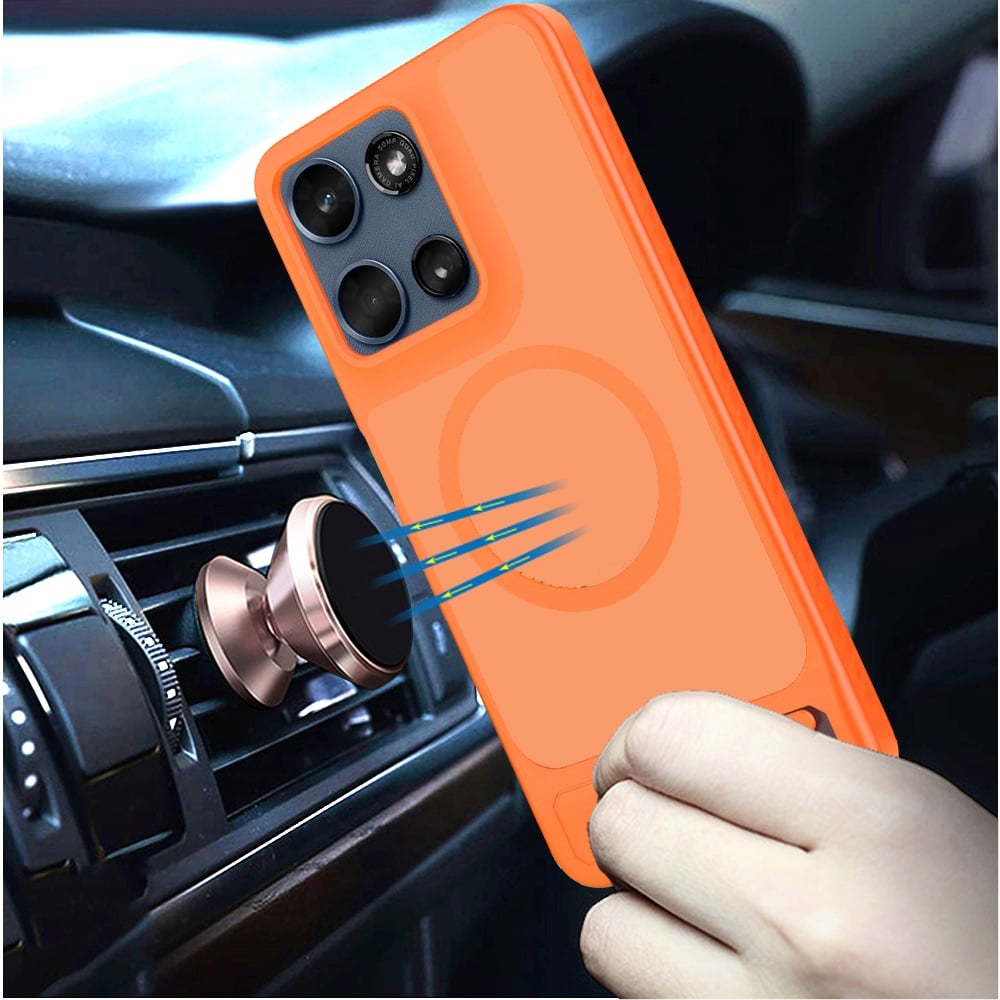 Phone Case for Motorola Moto G 5G 2026/ Moto G 5G 2025 Matte Magnetic Metal Kickstand Shockproof Grip Anti Slip Durable Protective Heavy Duty Hybrid Cover