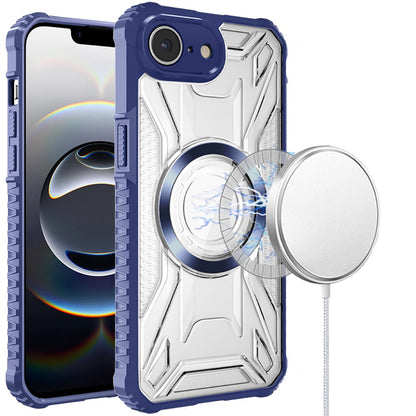 For Apple iPhone 16e MagSafe Compatible Pattern Clear Transparent Rugged Hybrid Magnetic TPU Shockproof Armor Case Cover