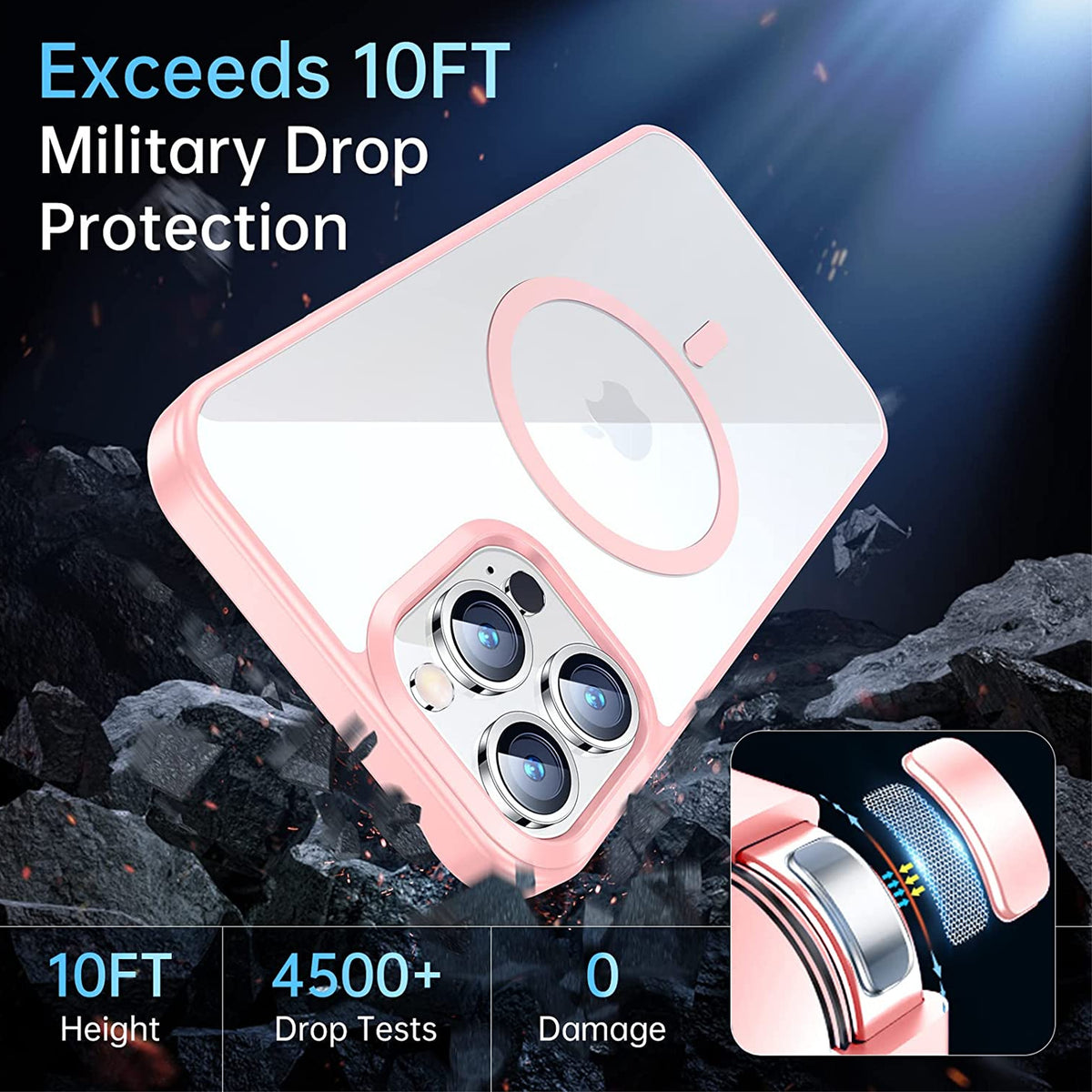 For Apple iPhone 17 Hybrid Clear Transparent with Color Edge Bumper, MagSafe Compatible Ultra Slim Hard PC Case Cover