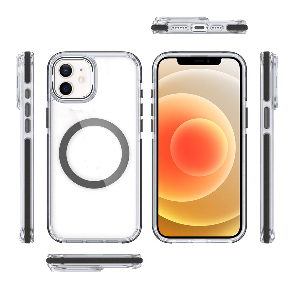 For Samsung Galaxy S22 Ultra Hybrid Clear Invisible Camera Bracket Stand [With Magsafe Magnetic Circle] Shockproof Color Frame Case Cover