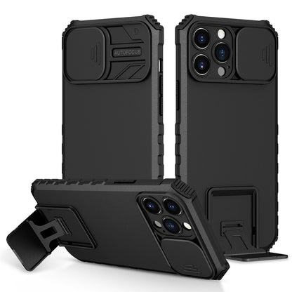 For Samsung Galaxy A52 5G Hybrid Hard PC & TPU Rubber Shockproof with Kickstand & Covered Camera Protection Case Cover Black