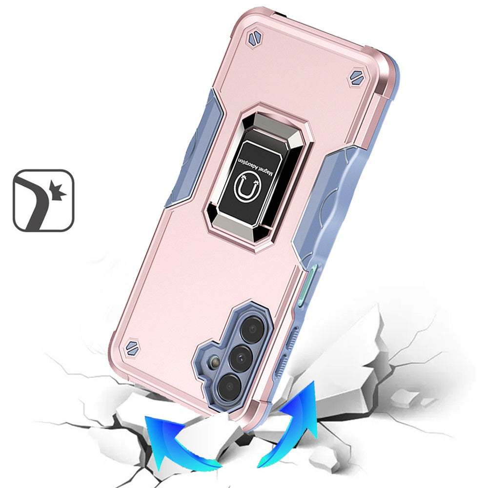 For Samsung Galaxy A17 5G Hybrid Stand Magnetic Ring Holder Kickstand Heavy Duty Rugged Drop Silicone & Hard PC Shockproof Case Cover