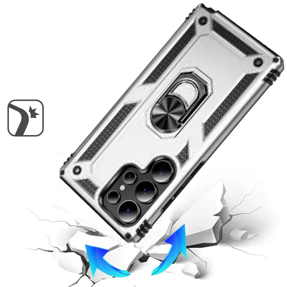 For Samsung Galaxy S26 Ultra Hybrid Shockproof Durable 360 Degree Rotatable Ring Stand Holder Kickstand Fit Magnetic Car Mount Case Cover