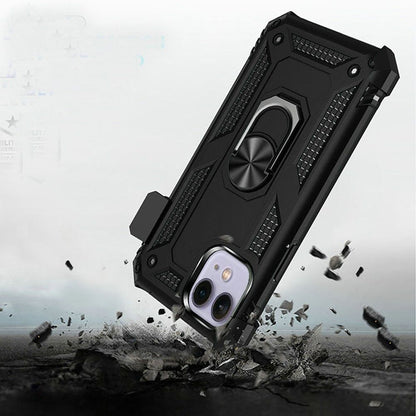 For Apple iPhone 16 Pro Max (6.9") Hybrid Combo Belt Clip Holster Ring Stand Holder, Military Grade Fit Magnetic Car Mount Shockproo Case Cover Black
